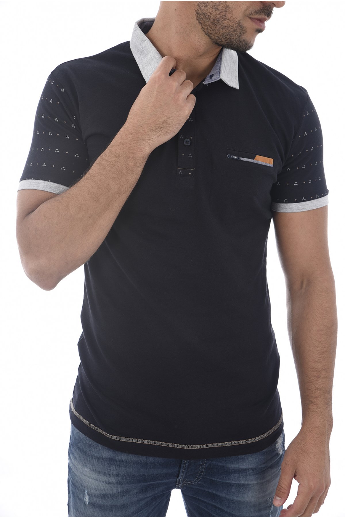 Polo Bicolore Printé Fe 17052 - French Eagle