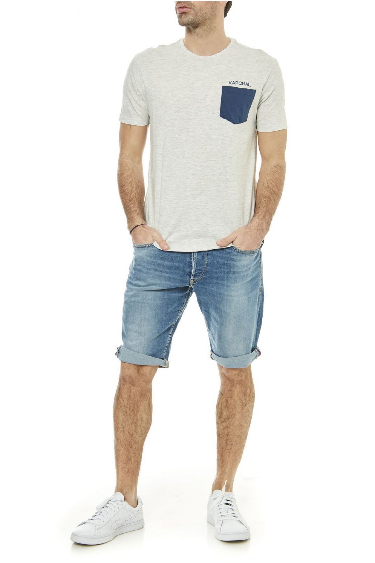 Tee Shirt Coton Avec Poche Bicolore Haygo - Kaporal